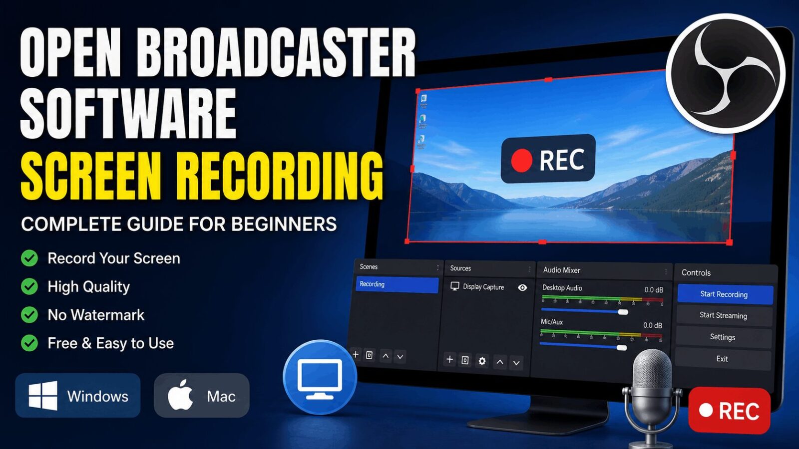 open broadcaster software screen recording